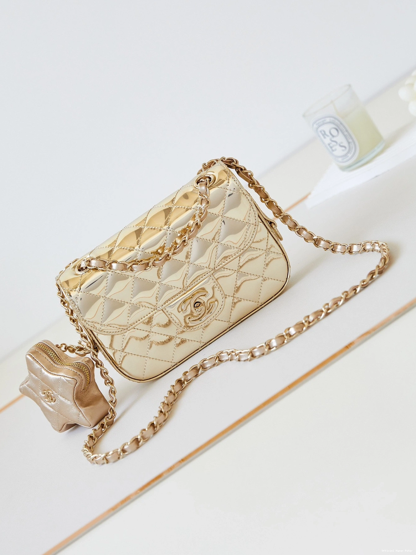 CHANEL STAR & MINI COIN FLAP BAG PURSE 0715